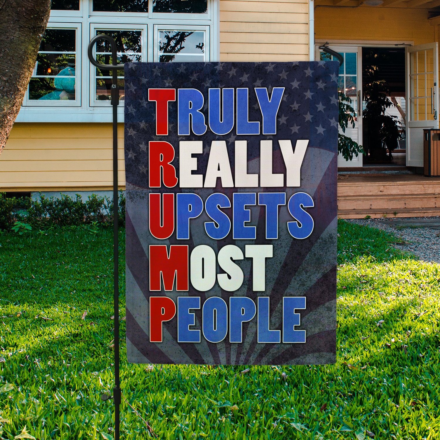 4O. Truth Really Upsets (30x40) Garden Flag Mockup 3