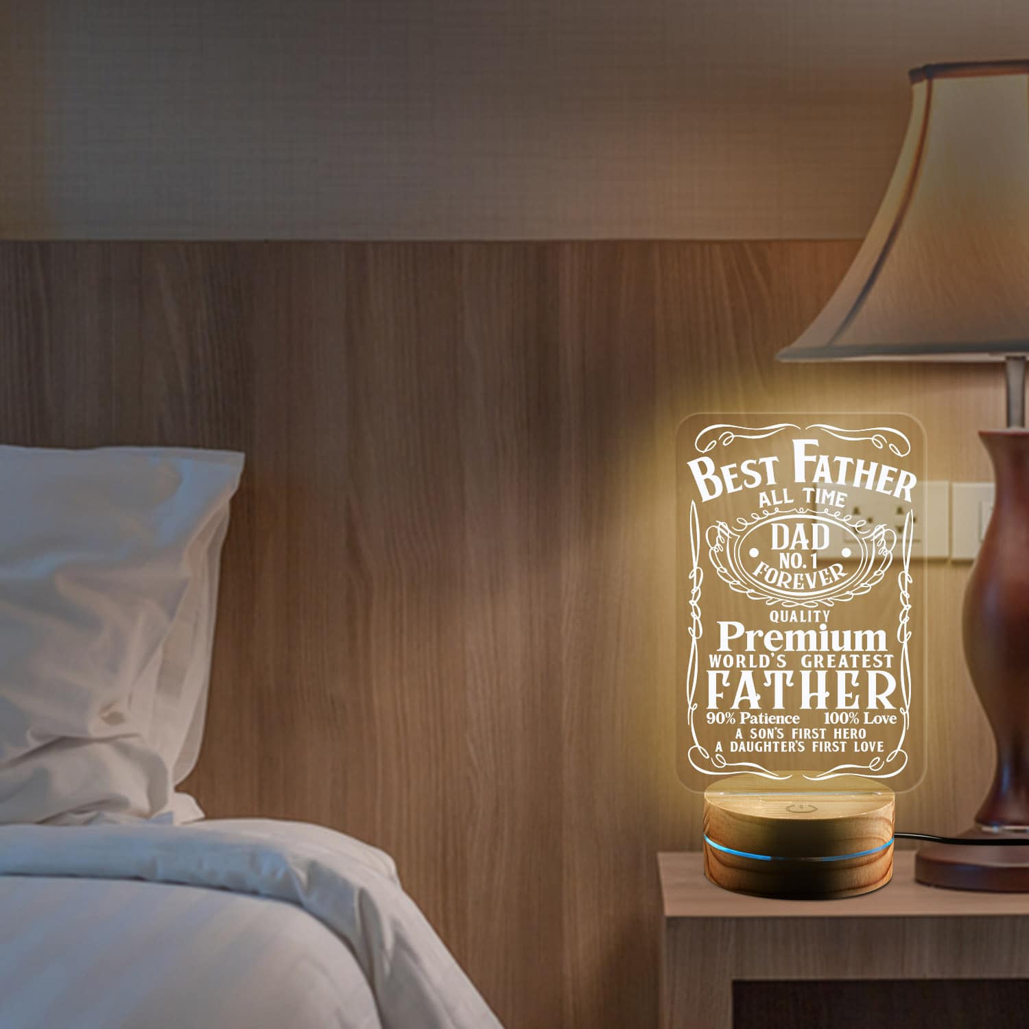 Best Father All Time World's Greatest Father 2D Night Light - Father's Day Night  Light Gifts