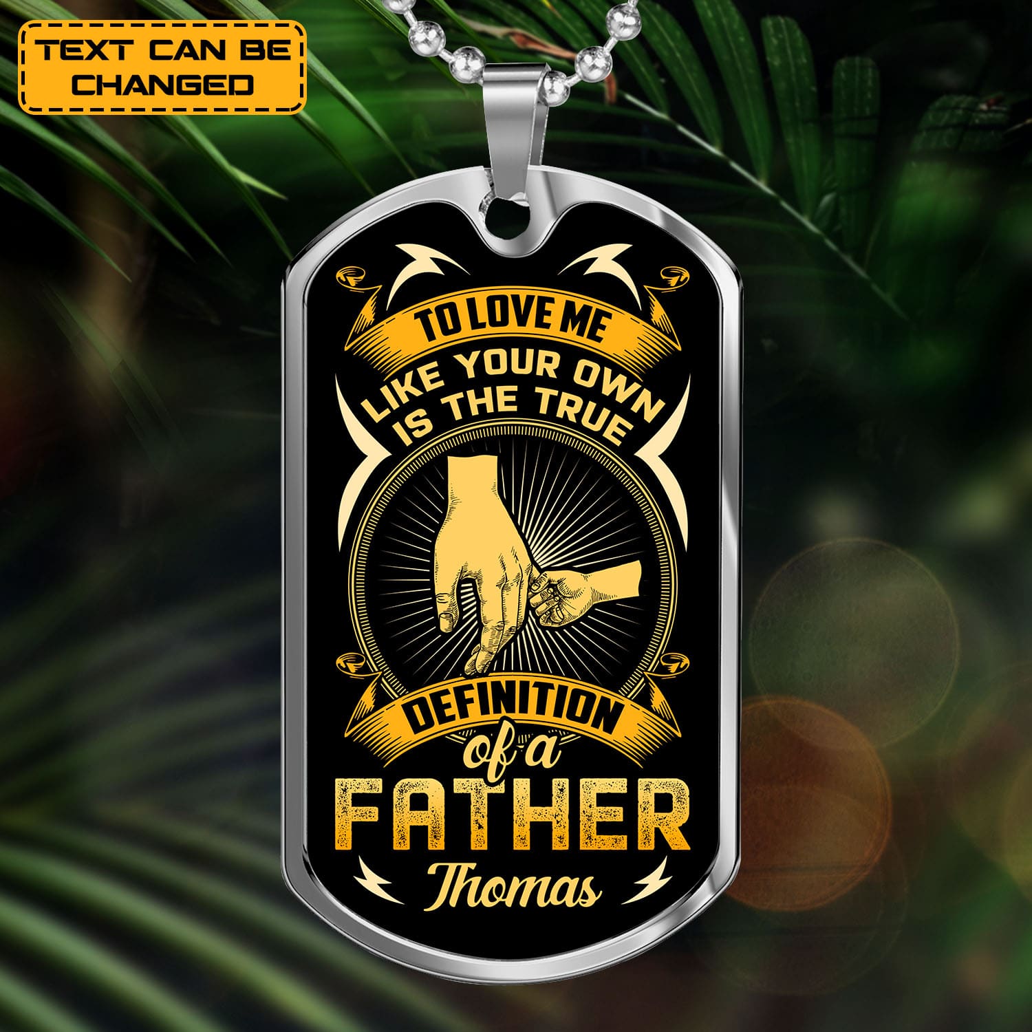 Custom Stepped up Dad to Love Me Like Your Own Bonus Dad Dog Tag Pendant Necklace - Bangle - Father's Day Gift