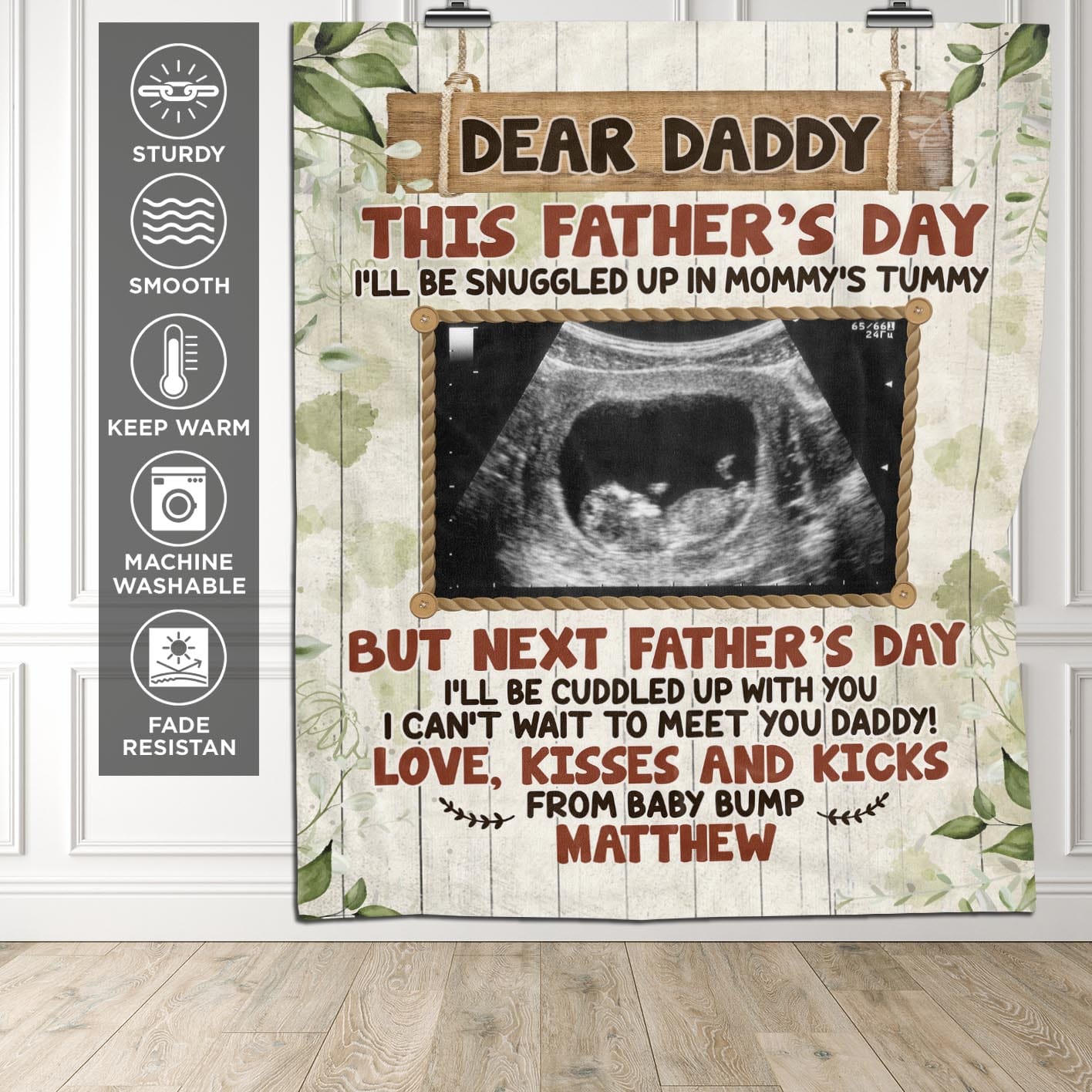 6VT. Dear Daddy This Father Day blanket mk4