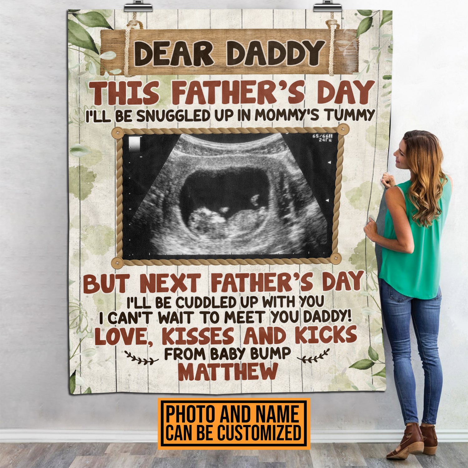 6VT. Dear Daddy This Father Day blanket mk1