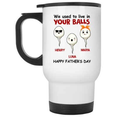 14 oz. White Travel Mug
