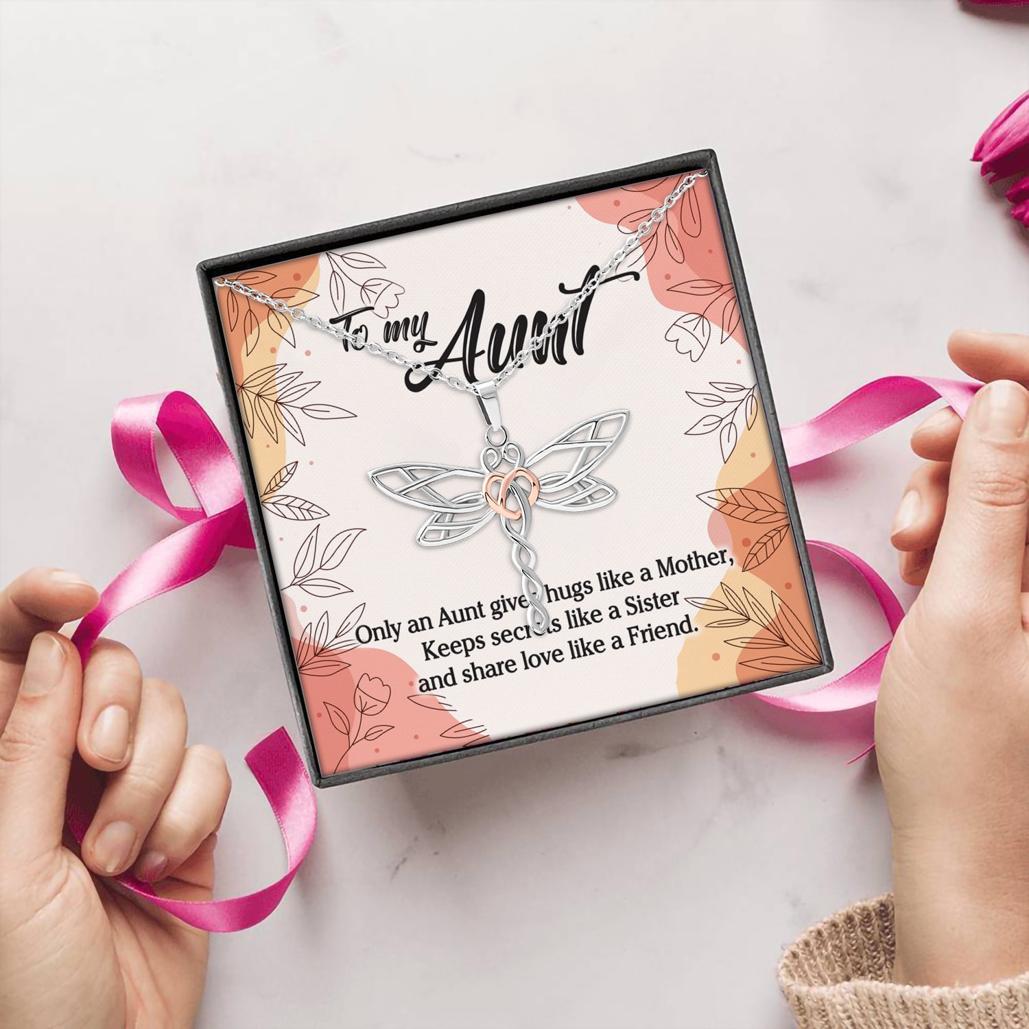 Alternative view of To My Aunt Like Mother Like Friend Necklace Birthday Gifts Love Pendant Necklace Fashion Jewelry for Women and Girls