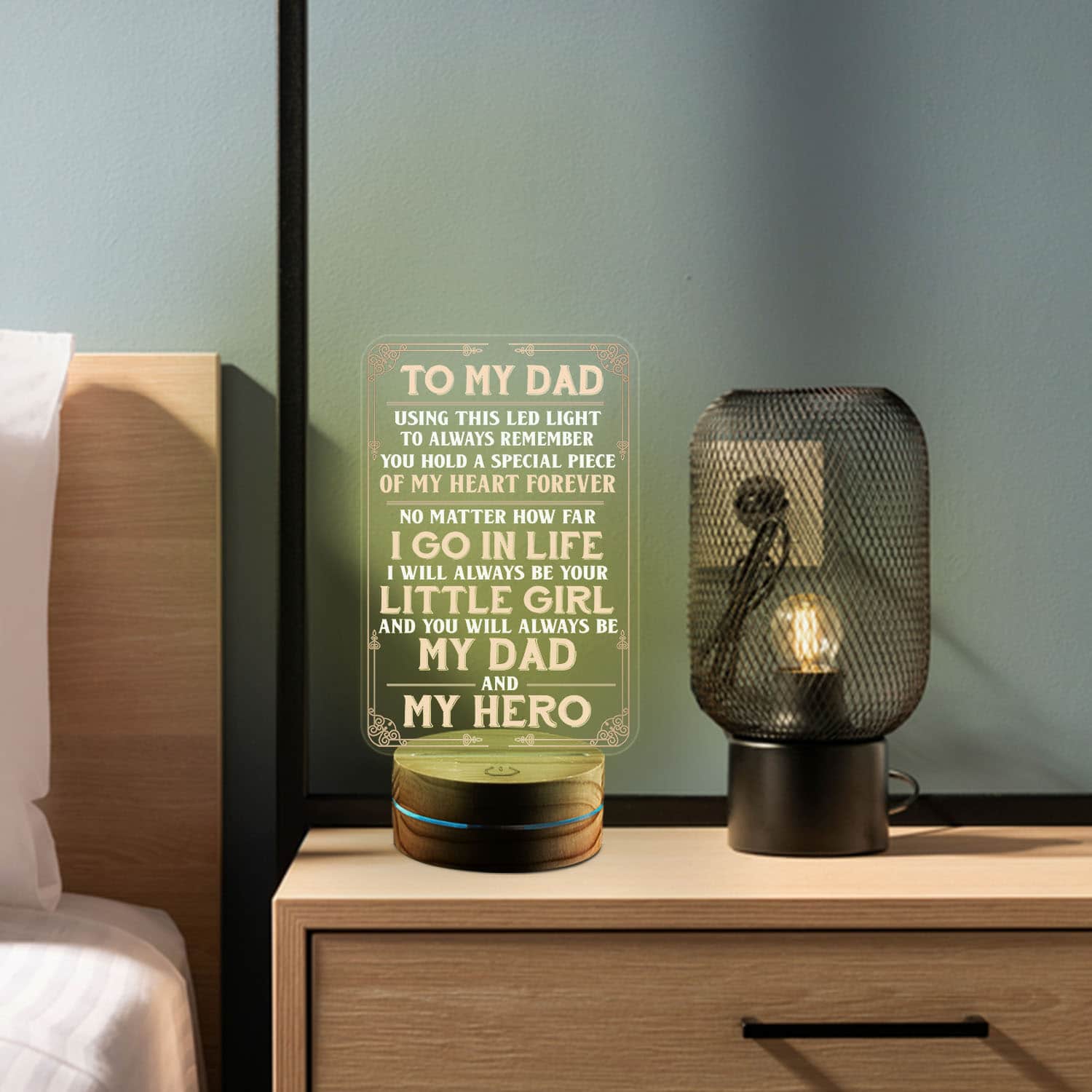 Alternative view of To My Dad My Dad My Hero Night Light Gifts - Best Dad Birthday Gifts from Daughter Son - Father's Day Gift for Dad