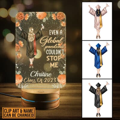 Personalized Class of 2023 Graduation Night Light - Graduation Gifts for Her Him - Custom Character Even A Global Pandemic Grad Led Light