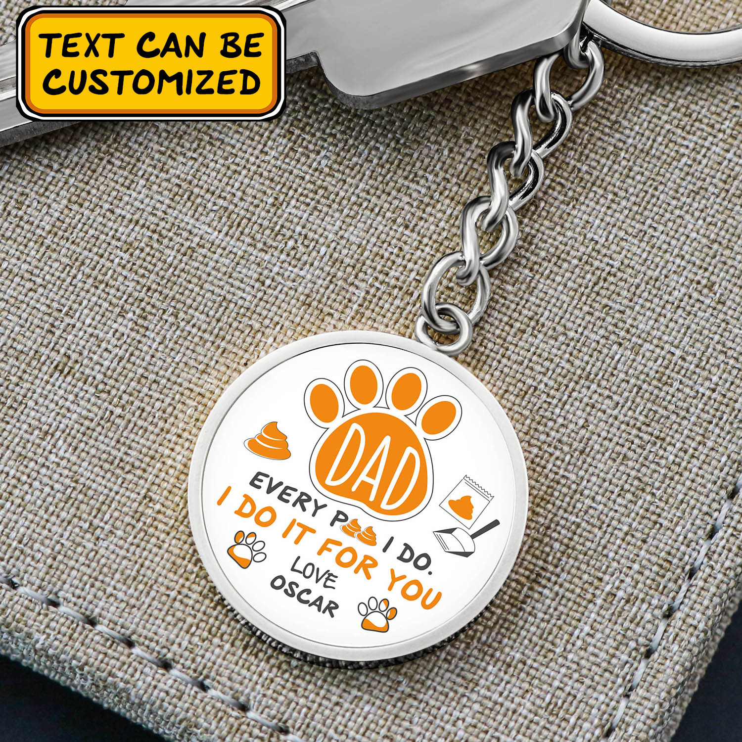 Personalized Funny Gifts For Dad Dad Every Poo I Do It For You Circle Pendant Keychain