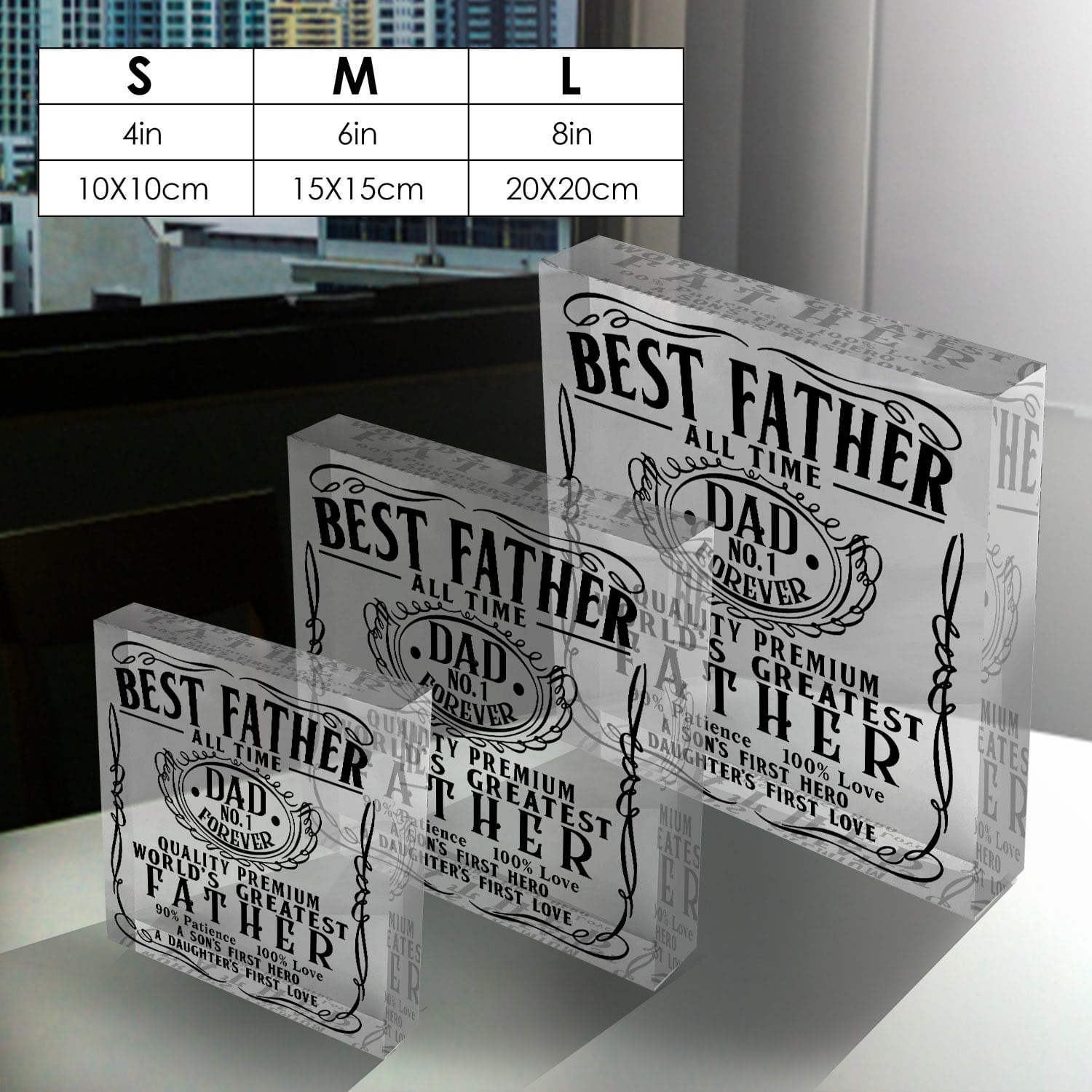 6VT. Plaque Best Father All Time plaque mk3