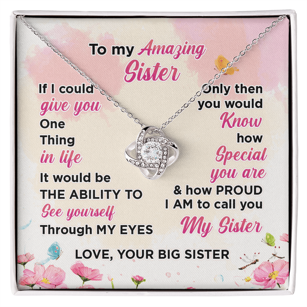To My Amazing Sister If I Could Give You One Thing In Life Dragonfly Necklace - Little Sister Jewelry Gifts