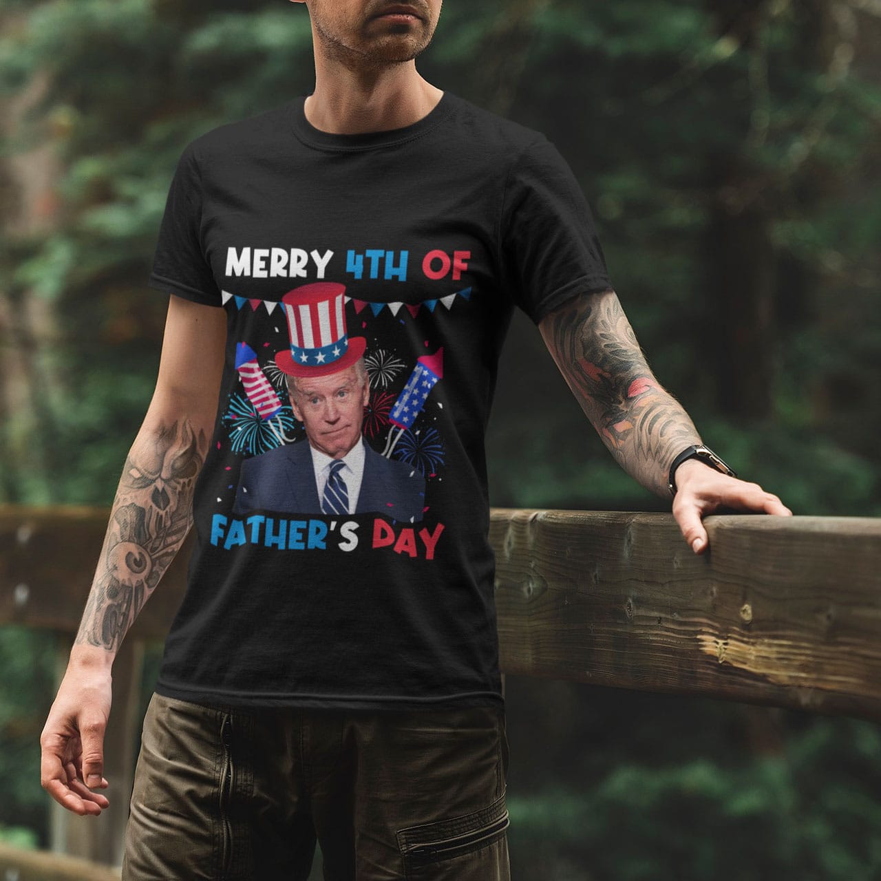Alternative view of Merry 4th Of Father's Day Funny Biden T-Shirt Happy Father Day 2022