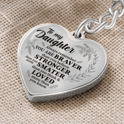 To My Daughter Always Remember Heart Pendant Keychain, Daughter Keychain From Mom And Dad, To My Daughter Keychain