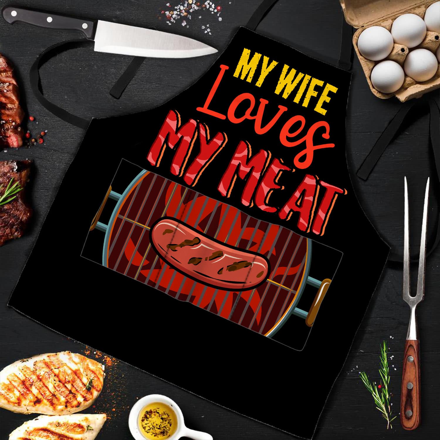 6VT. Loves My Meat apron mk1