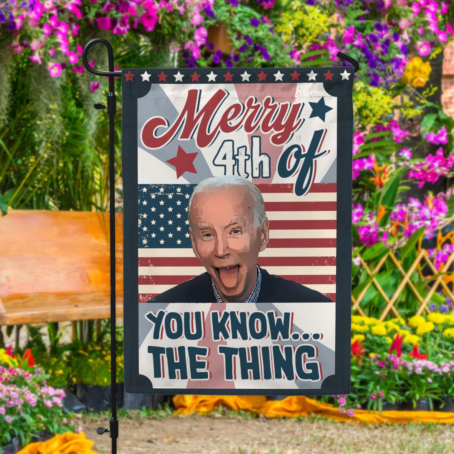 5VT. Biden Merry 4th Of (30x40) Garden Flag Mockup 4