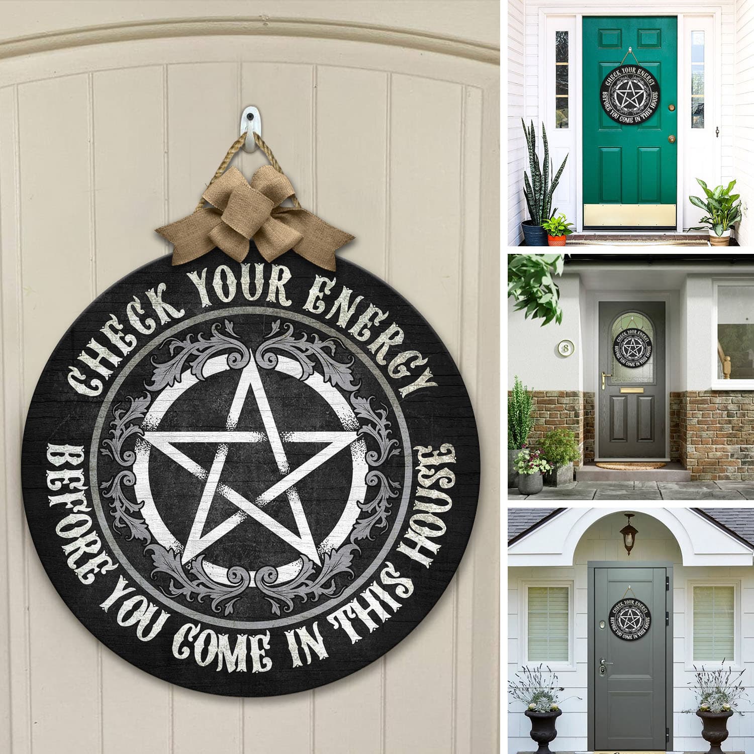 1VT. Witch Check Your Energy Door Sign Mockup 12