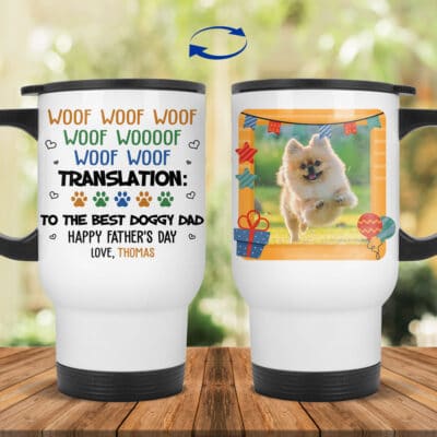 14 oz. White Travel Mug