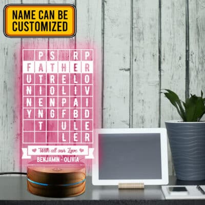 Alternative view of Custom Title Pronouns Dad Father - Gift From Son and Daughter Night Light