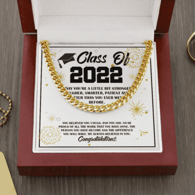Personalized Today You're A Little Bit Stronger Graduation Senior Cuban Link Chain Necklace - Graduation Gifts For Men