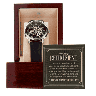 Happy Retirement May This Next Chapter Of Your Life Be Beautiful And Bright Openwork Watch - Men Retirement Gifts