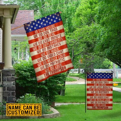 Alternative view of Personalized In This House We Do Dog Tags We Do Real 4th Of July House Doormat - Outdoor Indoor Doormat