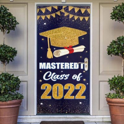 Mastered It Class Of 2022 Door Cover - Graduation Gifts Graduation 2022 Party Decorations Front Door Porch Sign Backdrop
