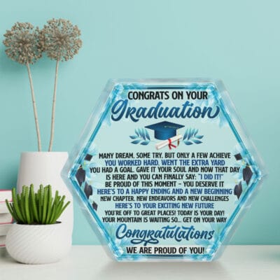 Congrats On Your Graduation Keepsake and Paperweight - Class of 2024 Gifts for Her Him - Graduation Acrylic Plaque
