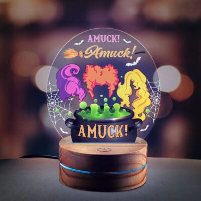Alternative view of Amuck Amuck Amuck Three Witch Hocus Pocus Squad Night Light - Halloween Gifts LED Light