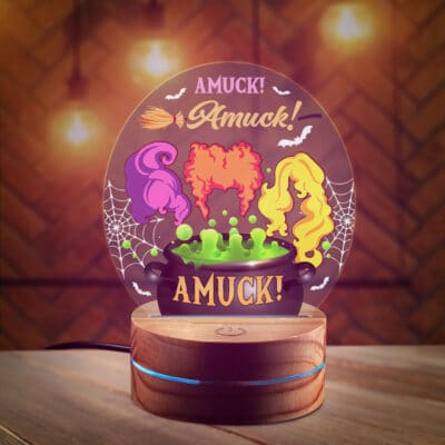 Amuck Amuck Amuck Three Witch Hocus Pocus Squad Night Light - Halloween Gifts LED Light