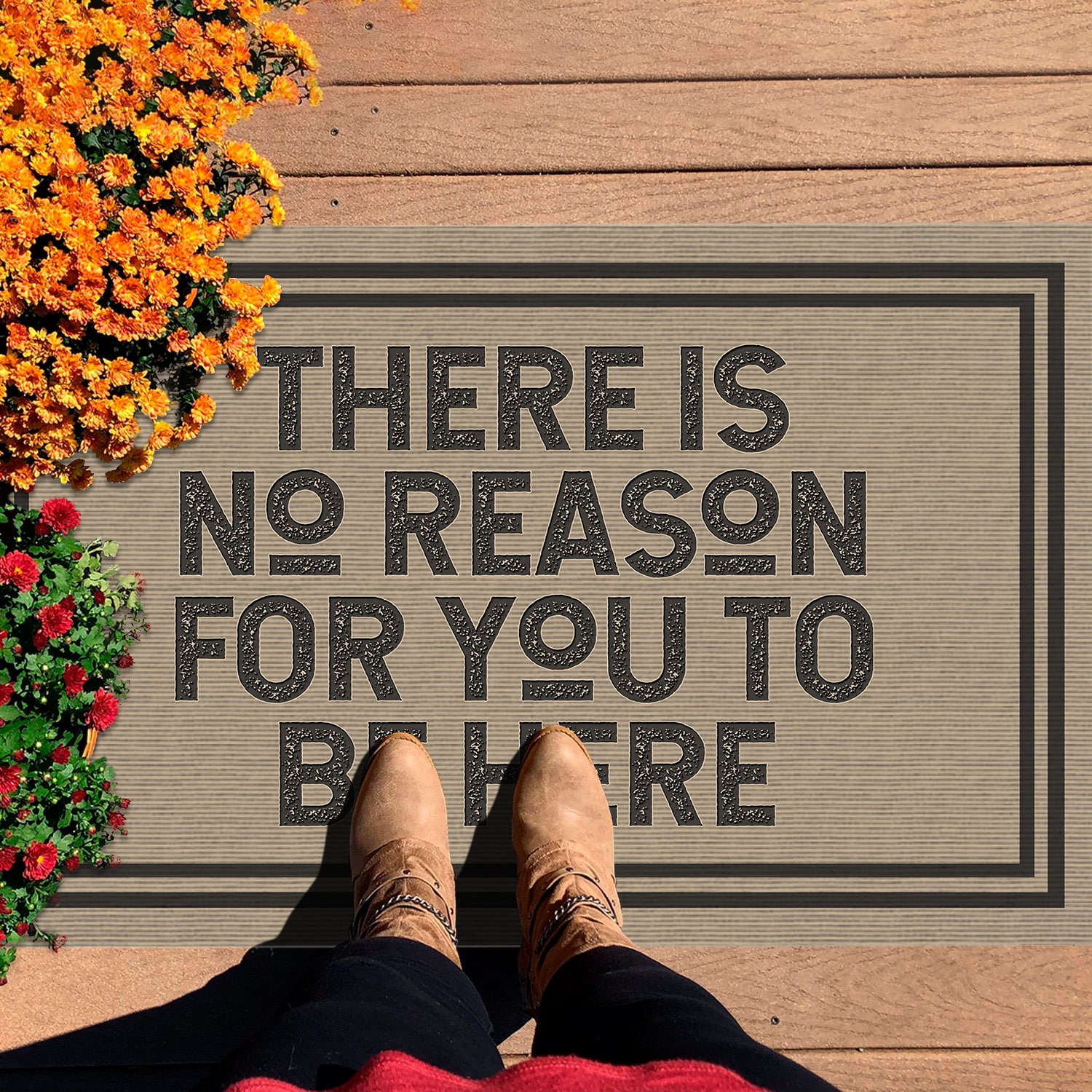 7P. No reason here Doormat mockup 7
