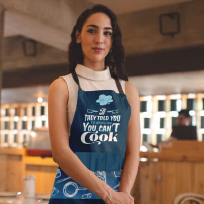 Alternative view of If They Told You To Bring Ice You Can't Cook Funny Cooking Apron With 3 Pockets