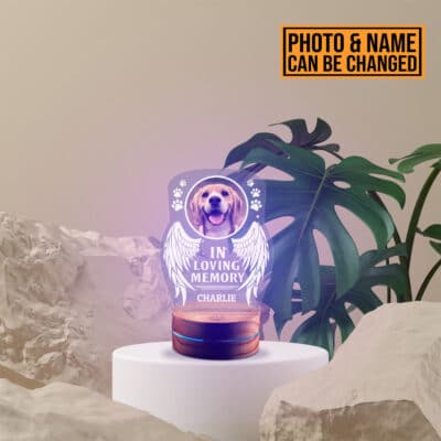 Alternative view of Personalized Dog Name In Loving Memory LED Light - You In My Heart Loving Dog Custom Garden Memory Light