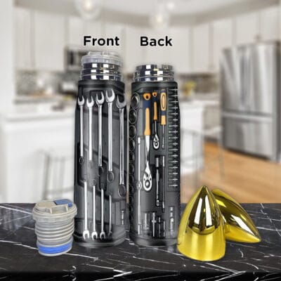 Mechanic Tools Box Bullet Shape Insulated Tumbler With Lid - Gifts For Dad Husband Birthday Fathers Day Vacuum Travel Coffee Mug