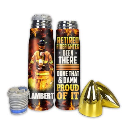 Alternative view of Personalized Retired Firefighter Been There Done That Bullet Shape Insulated Tumbler With Lid - Firefighter Gift