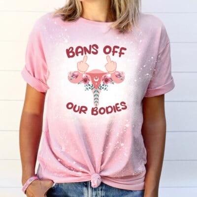 Alternative view of Bans Off Our Bodies Bans Off Uterus Bleached Shirt - Mind Uterus Shirt, Pro-Choice Tshirt, My Body My Choice Gifts