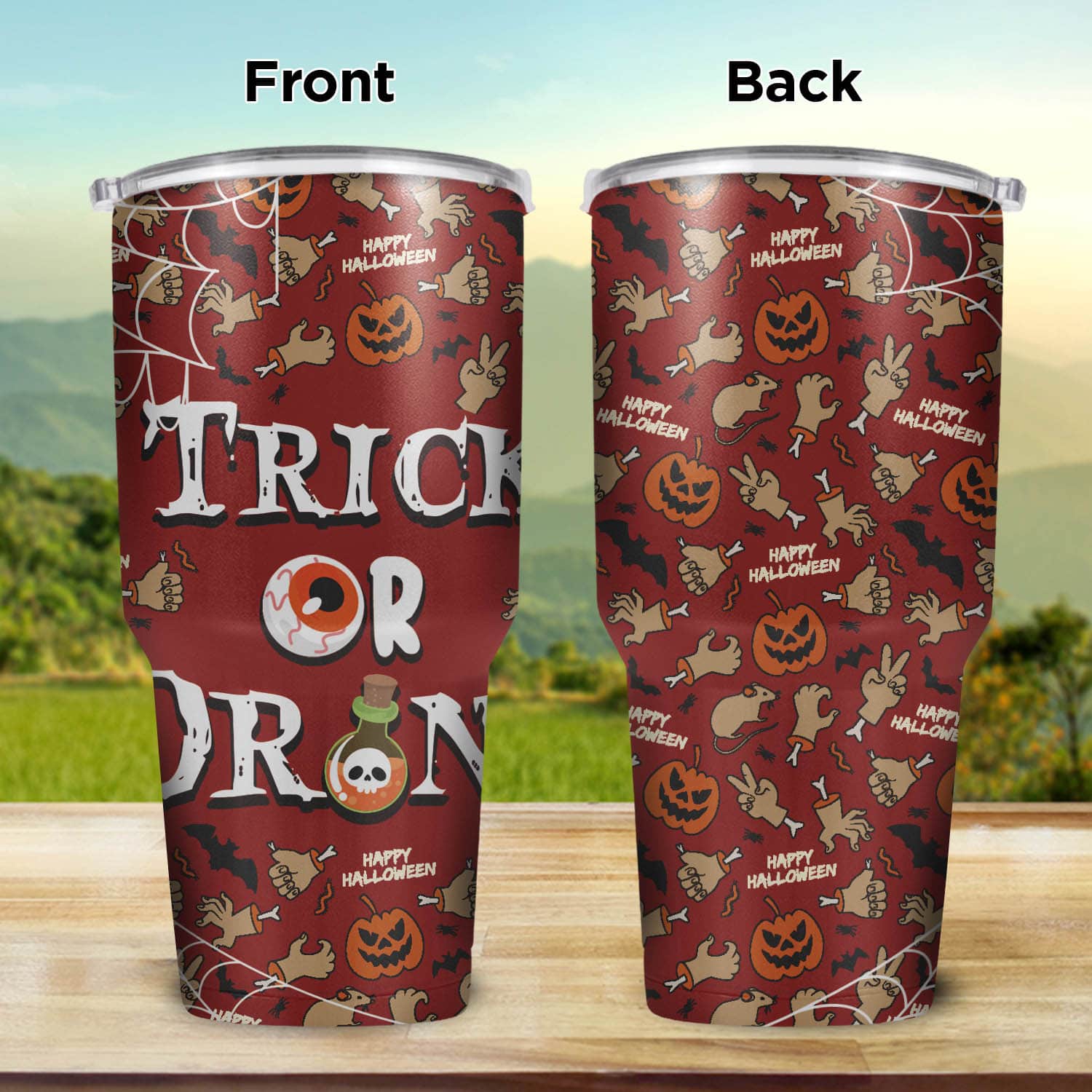 Mockup Main Feature Image 30OZ Tumbler 4VT. Trick Or Drink
