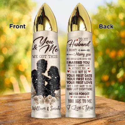 To My Husband Insulated Bullet Tumbler With Lid - Personalized Star Map You & Me Birthday Gift for Husband, Anniversary Present for Him