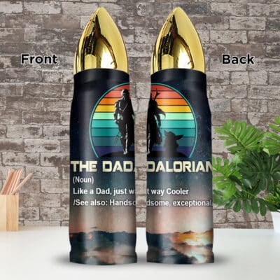 Dadalorian Father Gifts For Dad Husband From Daughter, Son Bullet Shape Insulated Tumbler With Lid - Vacuum Insulated Travel Coffee Mug