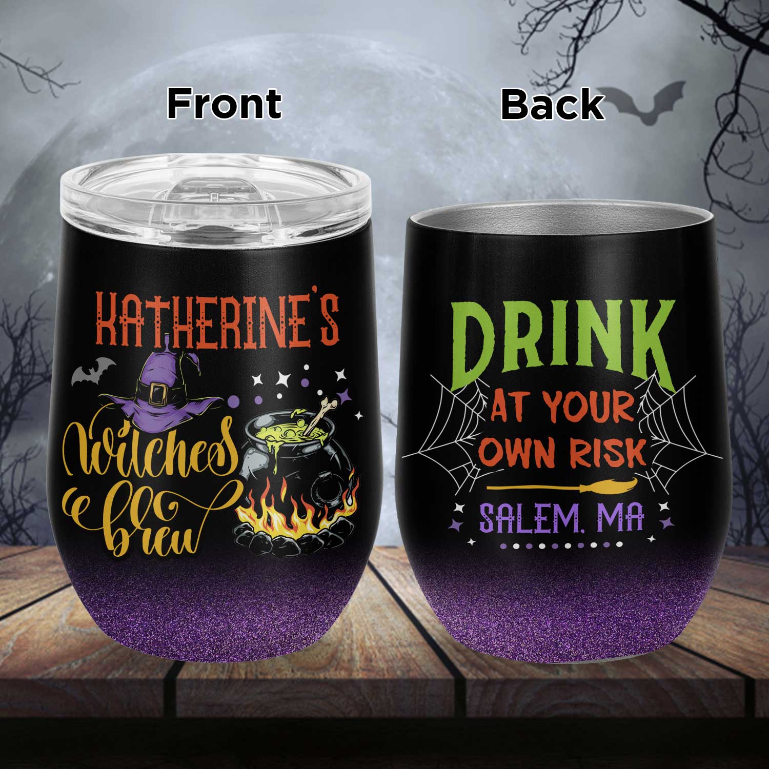 3VT. Drink At Your Own Risk wine tumbler main mk