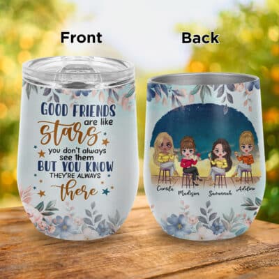 Alternative view of Personalized Bestie Gifts for Her - Good Friends are Like Stars Stainless Steel Insulated Tumbler with Lid - Besties Coffee Mug Cup