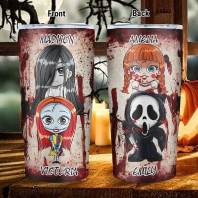 Personalized Halloween Tumbler, Insulated Tumbler Cup with Lid and Straw, Vacuum Insulated Travel Coffee Mug