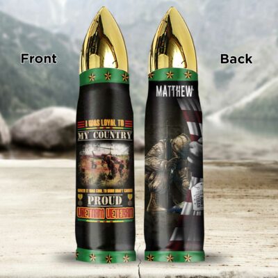 Personalized Proud Viet Nam Veteran Tumbler, Bullet Shape Insulated Tumbler With Lid, Vacuum Thermo Insulated Travel Coffee Mug