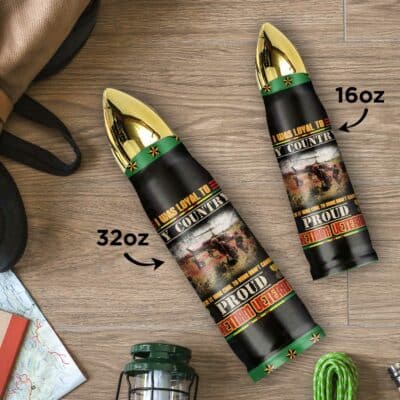 Alternative view of Personalized Proud Viet Nam Veteran Tumbler, Bullet Shape Insulated Tumbler With Lid, Vacuum Thermo Insulated Travel Coffee Mug