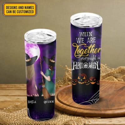 Alternative view of Personalized Halloween Best Friends Gifts When We Are Together Skinny Tumbler, Straight Vacuum Insulated Tumbler Cup Water Bottle