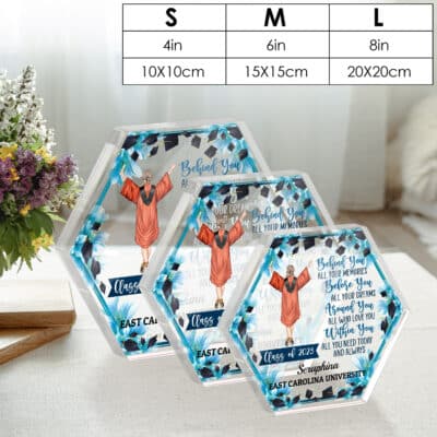 Alternative view of Personalized People Graduation Gifts Behind All Your Memories Class Of 2023 Keepsake Paperweight - Yourself Grad Masters Acrylic Plaque