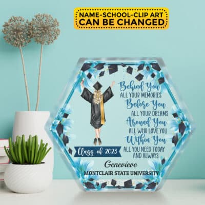 Personalized People Graduation Gifts Behind All Your Memories Class Of 2023 Keepsake Paperweight - Yourself Grad Masters Acrylic Plaque