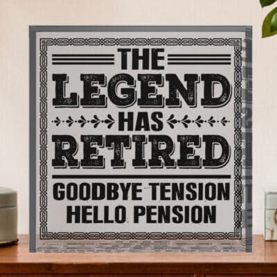 Retirement Gifts for Men Women 2022 Unique, The Legend Has Retired Present for Men Crystal Keepsake, Funny Happy Retirement Gifts Ideas