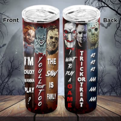 Personalized Halloween Tumbler, Insulated Tumbler Cup with Lid and Straw, Vacuum Insulated Travel Coffee Mug