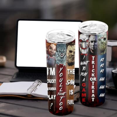 Alternative view of Personalized Halloween Tumbler, Insulated Tumbler Cup with Lid and Straw, Vacuum Insulated Travel Coffee Mug