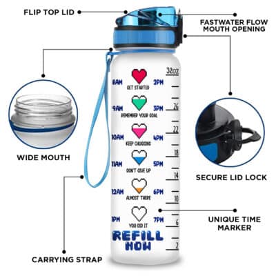 Alternative view of Game Over Back To School Vintage Motivational Water Tracker Bottle with Time Marker - Kindergarden Grade Vibes Kids Water Bottle