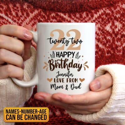 Personalized Birthday Mug for Daughter Son Friends Mom Dad Sister Bestie - Happy Birthday Gifts Love From Mug Accent Mug