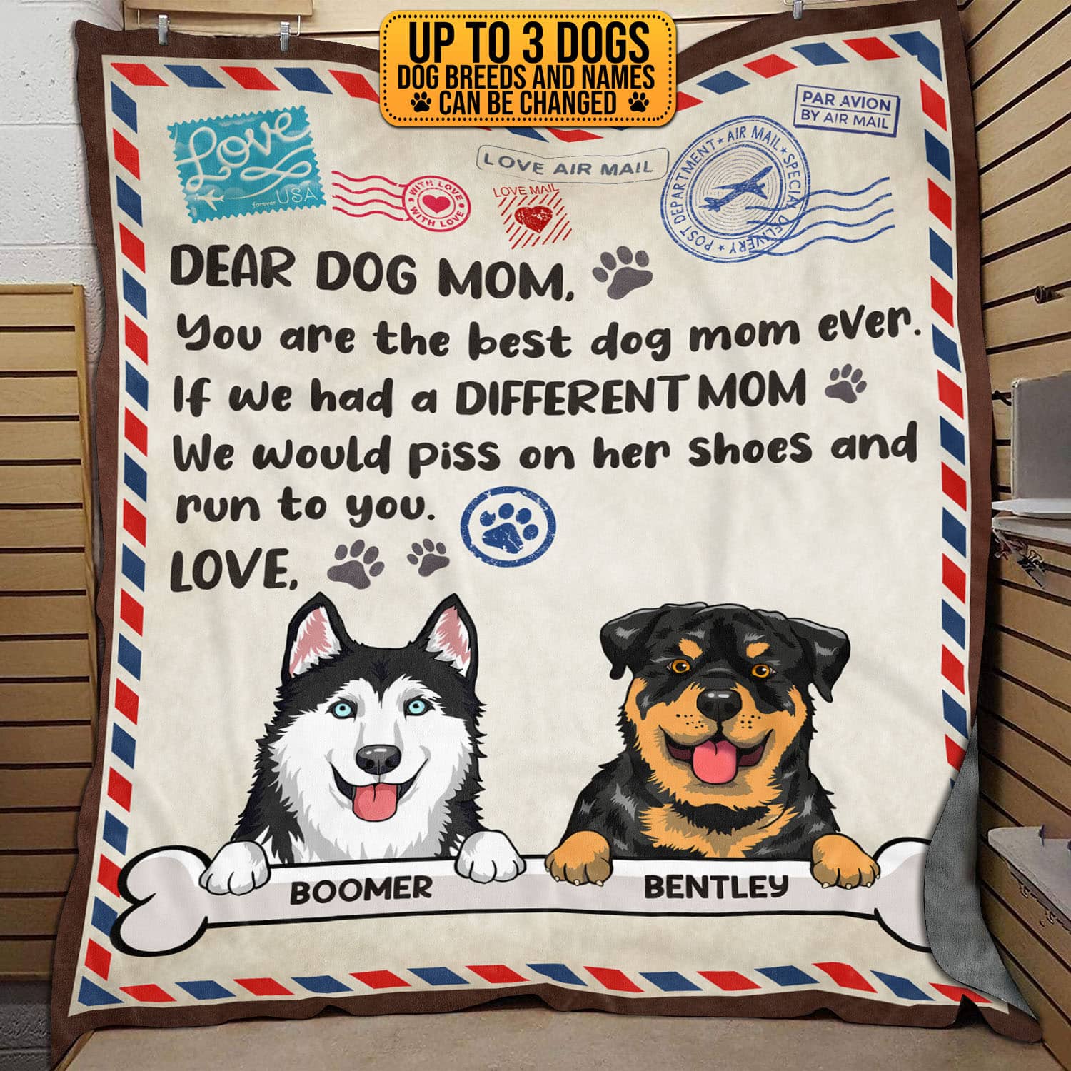 1VT. Dear Dog Mom Blanket mk2