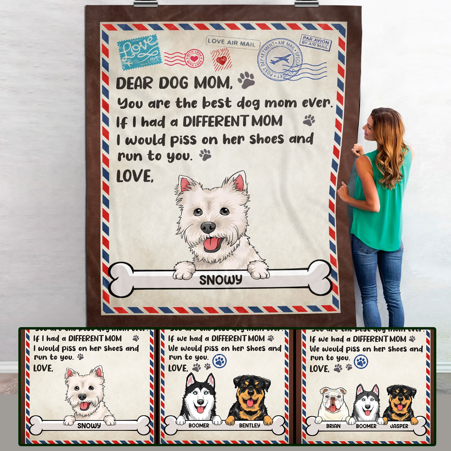 1VT. Dear Dog Mom Blanket mk5